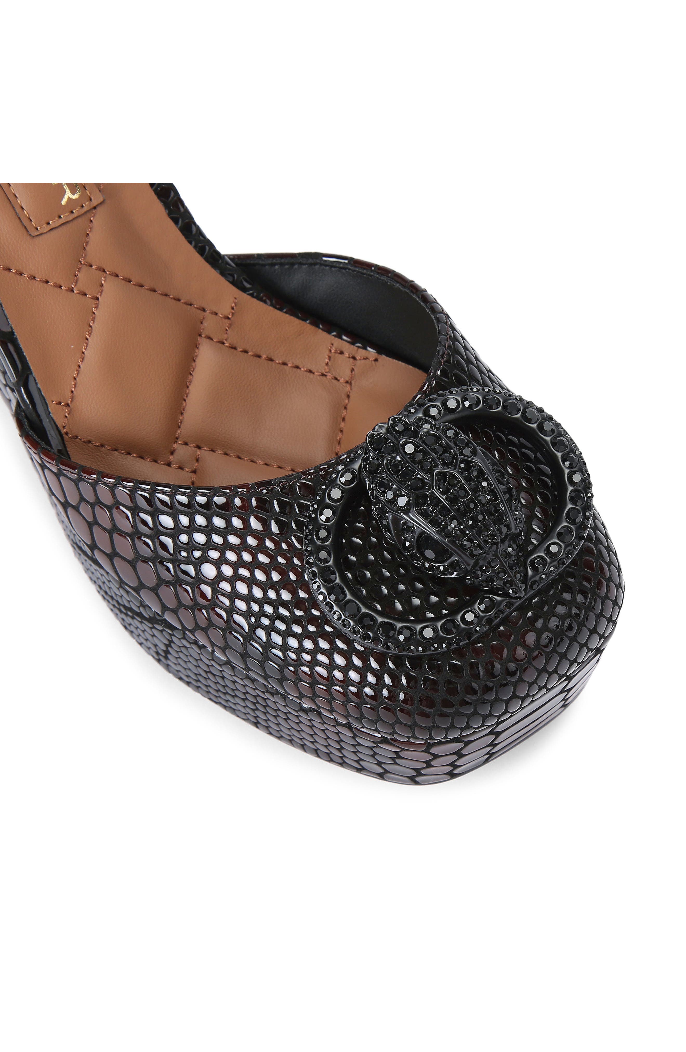 Kurt Geiger London Chelsea Ankle Strap Platform Pump, Alternate, color, Charcoal