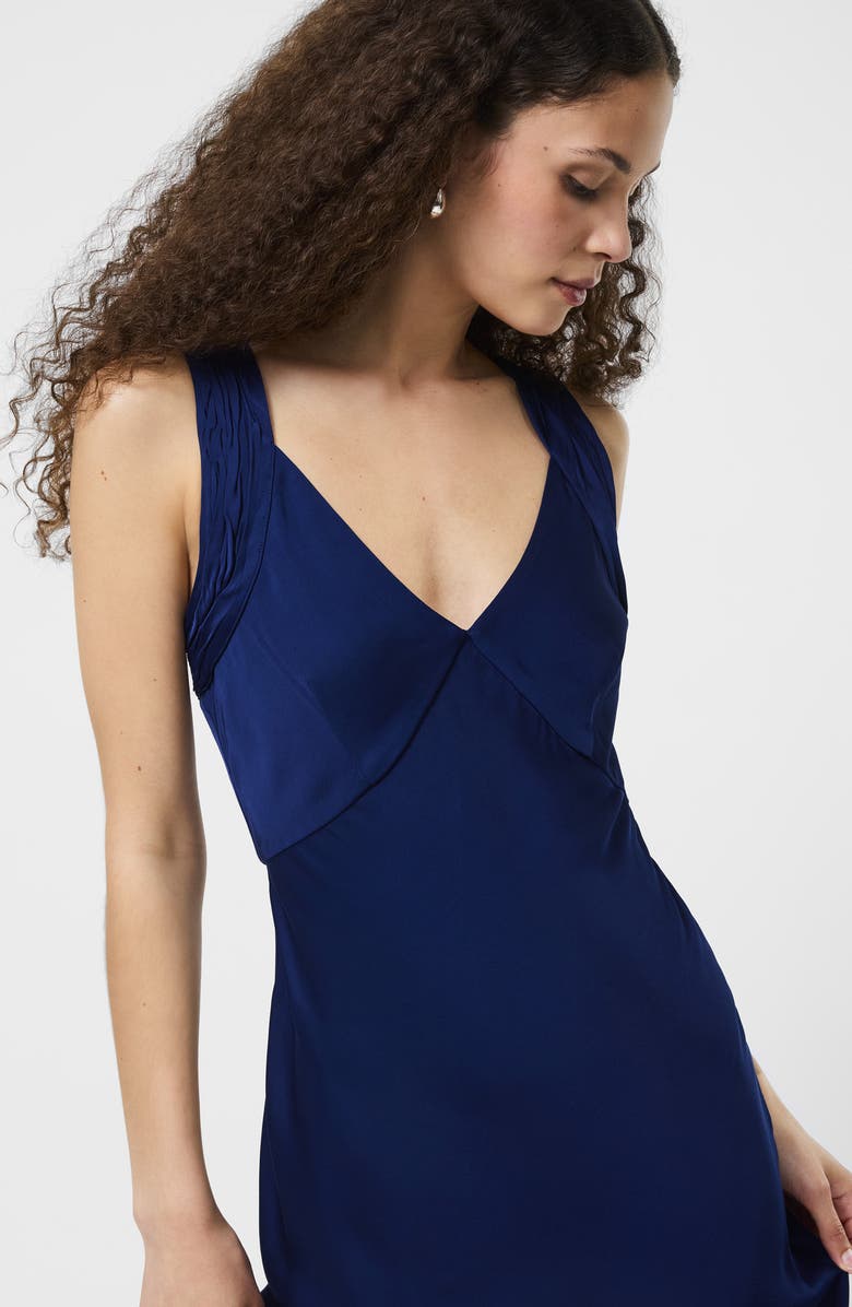 French Connection Ennis Satin Slipdress, Alternate, color, Royal Blue