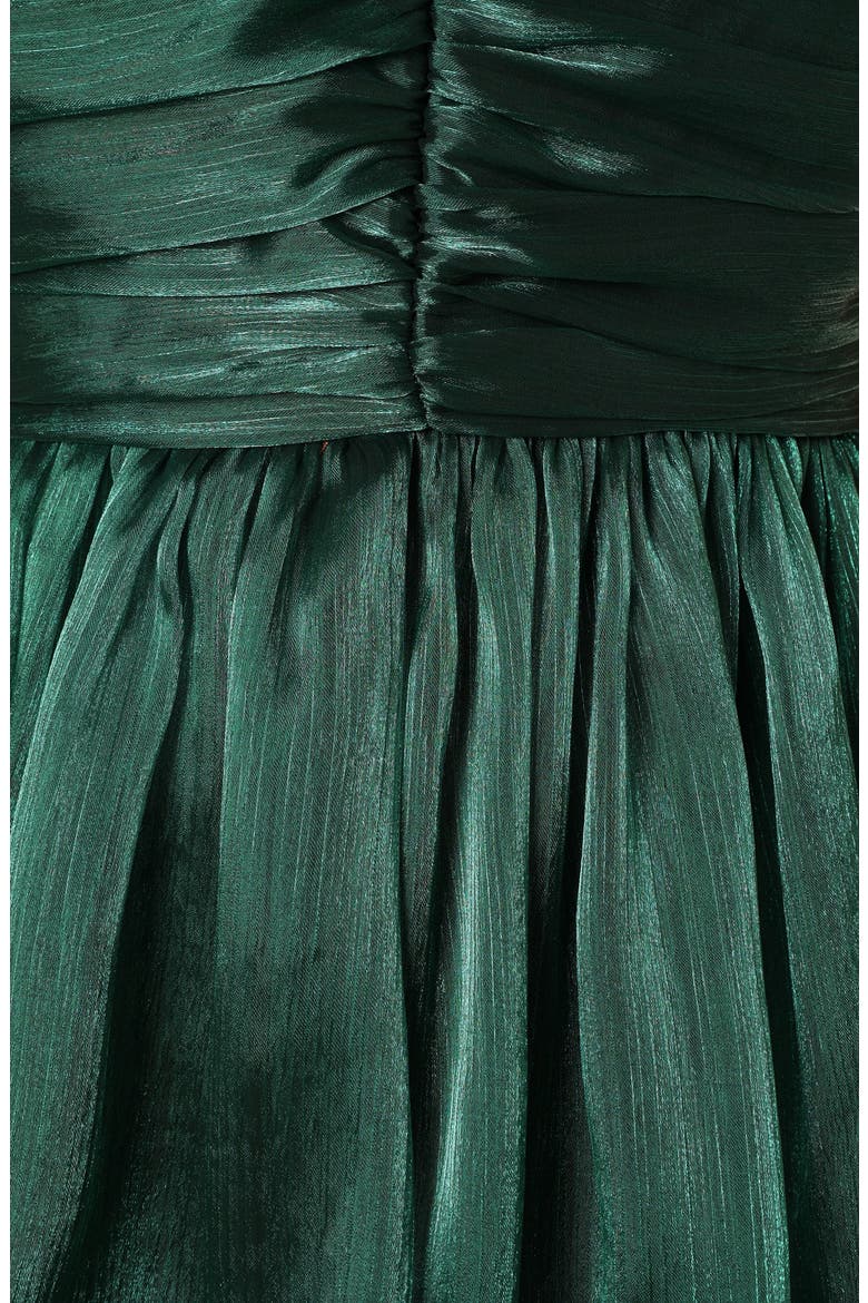 Jace Tiered Satin Gown, Alternate, color, SHIMMER EMERALD