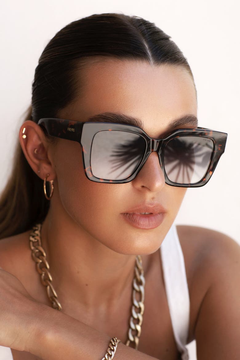Bon Chic Oversized Square Sunglasses, Alternate, color, Tortoise