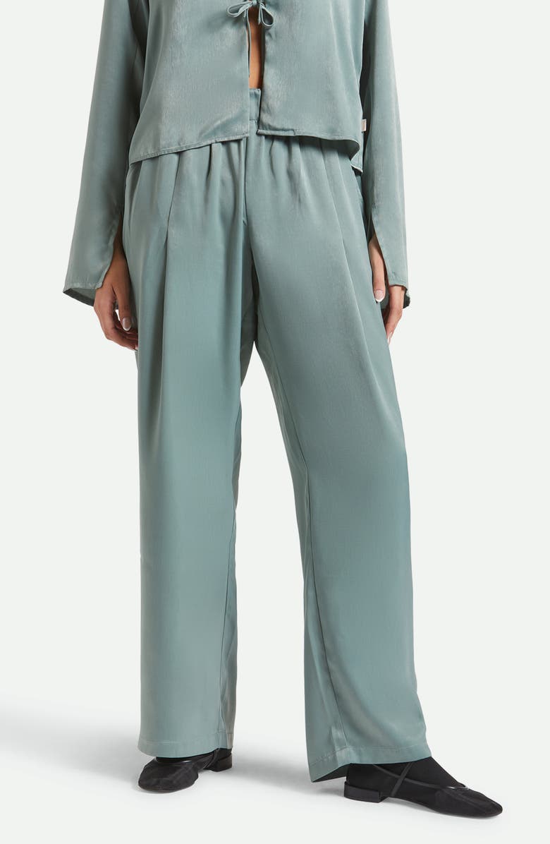 Brixton Soho Wide Leg Elastic Waist Pants, Main, color, Blue Green Shine