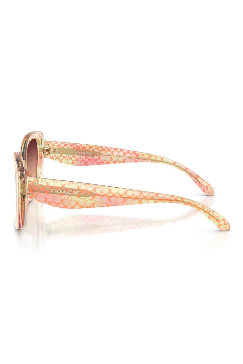 52mm Gradient Square Sunglasses, Alternate, color, TRANSPARENT PEACH SIGNATURE C