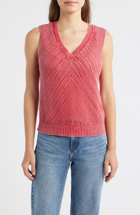 Open Stitch Sweater Vest