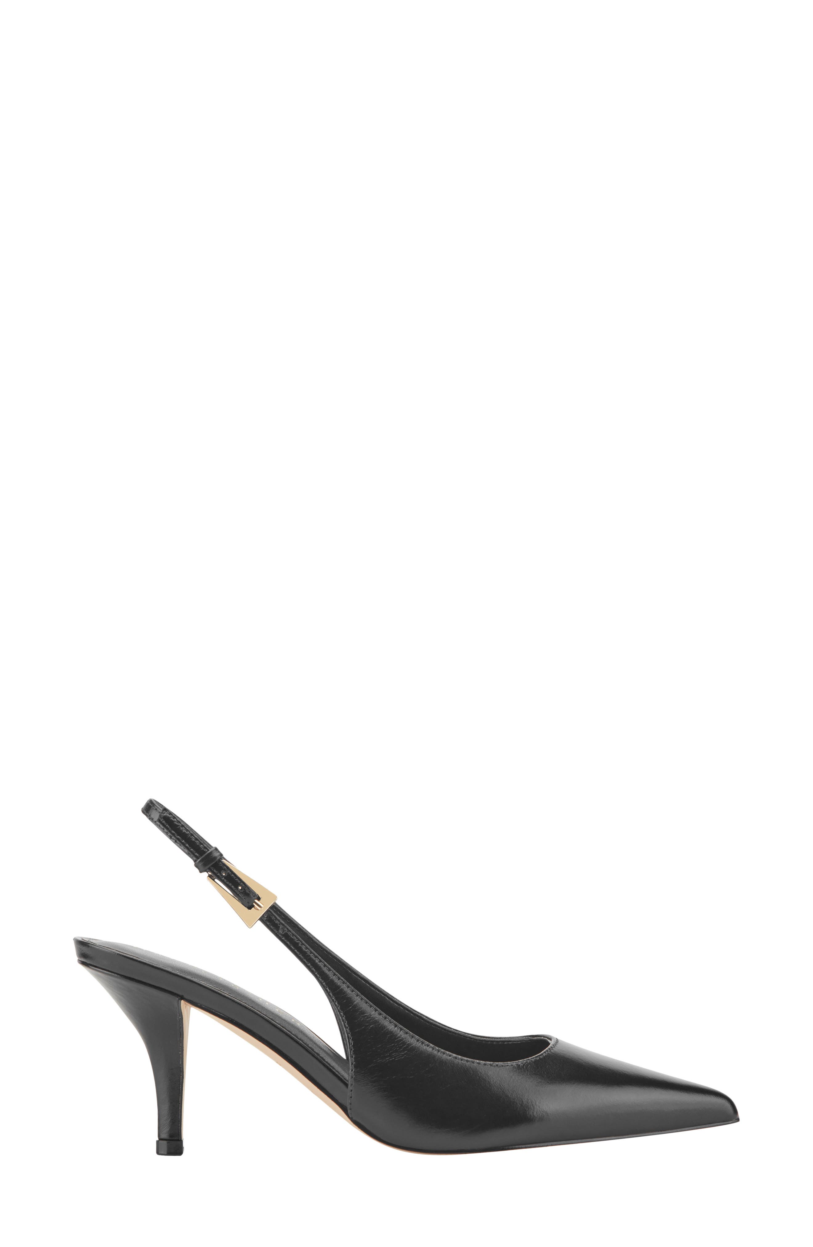 Dorie Slingback Pointed Toe Pump, Alternate, color, BLACK LEATHER