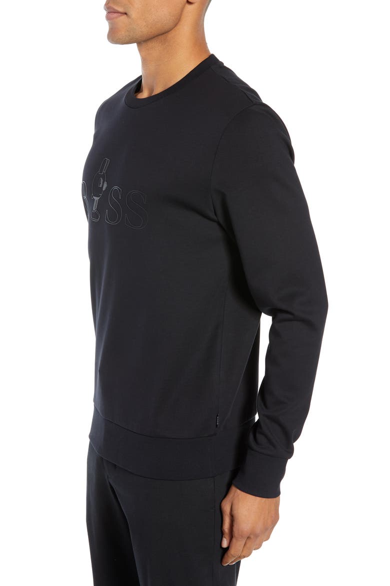 x Jeremyville Stadler JV Crewneck Sweatshirt (Nordstrom Exclusive), Alternate, color, BLACK