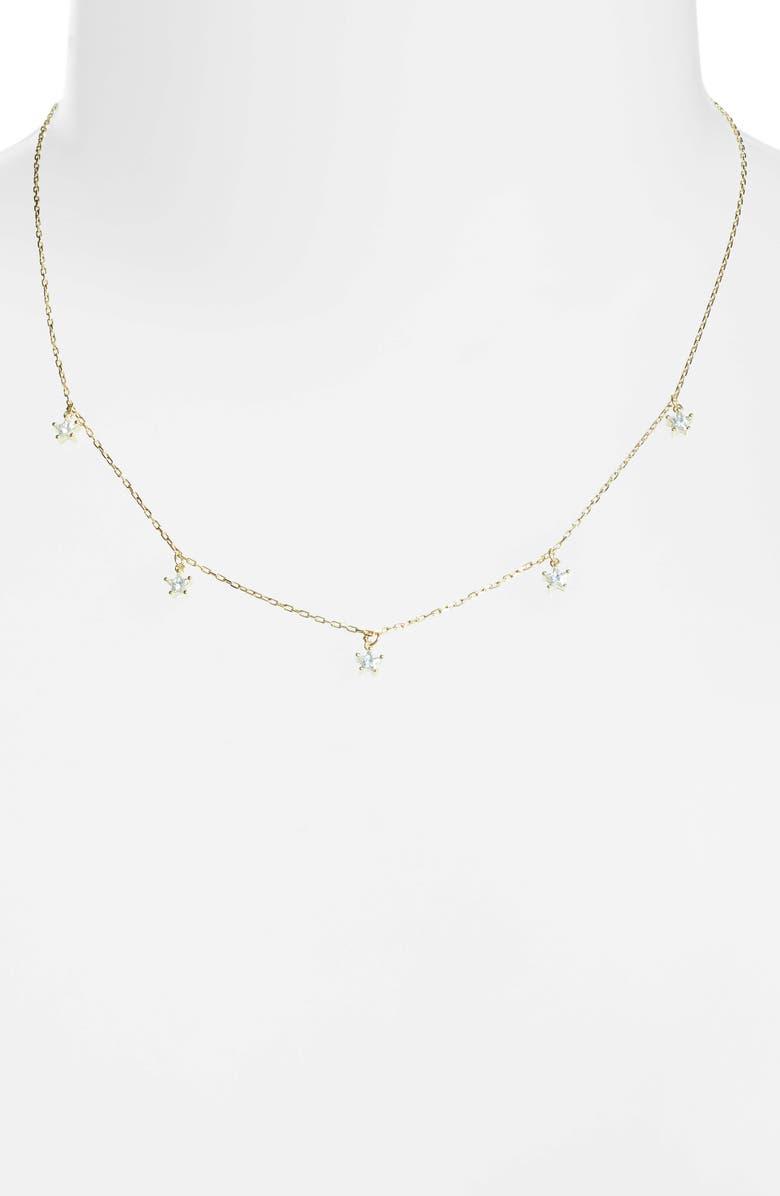 Argento Vivo Sterling Silver Cubic Zirconia Star Charm Necklace, Alternate, color,