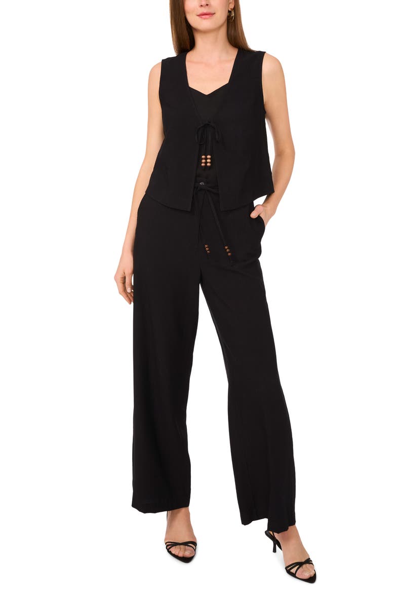 Front Tie Vest, Alternate, color, RICH BLACK