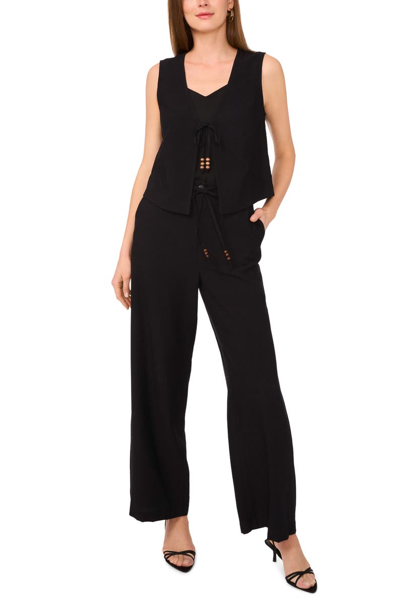 Vince Camuto Front Tie Vest, Alternate, color, Rich Black