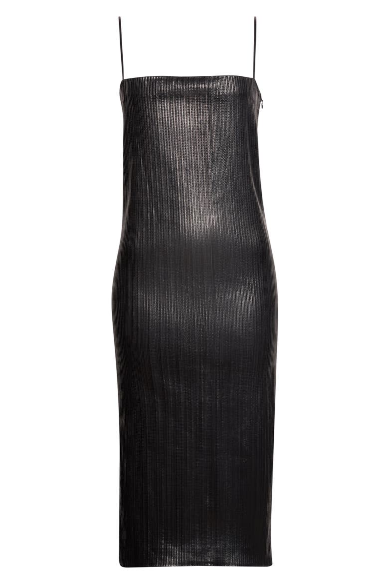 Leather Strip Tube Dress, Alternate, color, BLACK/ BLACK
