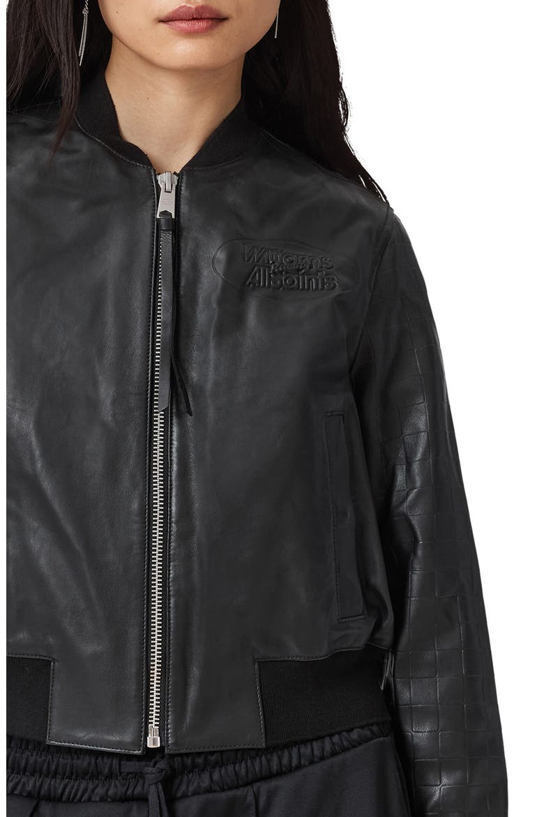 x Williams F1 Racing Orten Leather Bomber Jacket, Alternate, color, BLACK