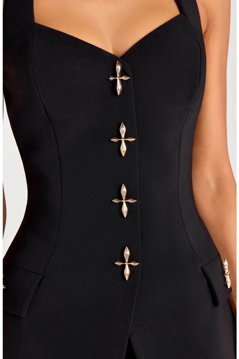Zoe Peplum Waistcoat, Alternate, color, BLACK