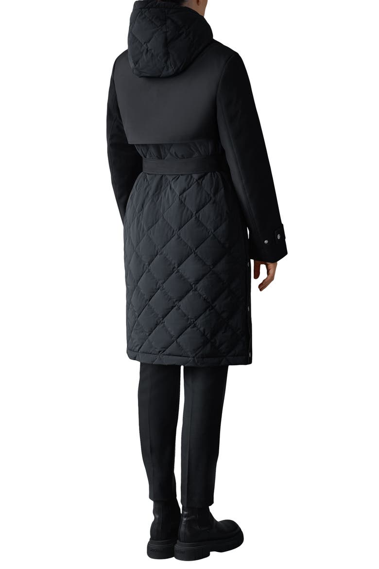 Siobhan Down Trench Coat with Removable Bib, Alternate, color, BLACK