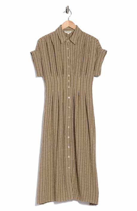 Plaid Print Shirtdress