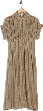 MAX STUDIO Plaid Print Shirtdress