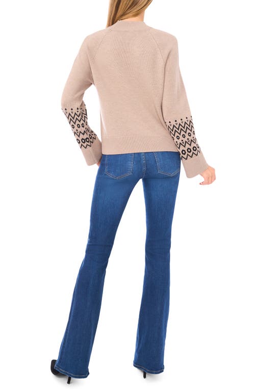 Halogenr Halogen(r) Fair Isle Accent Mock Neck Sweater In Neutral