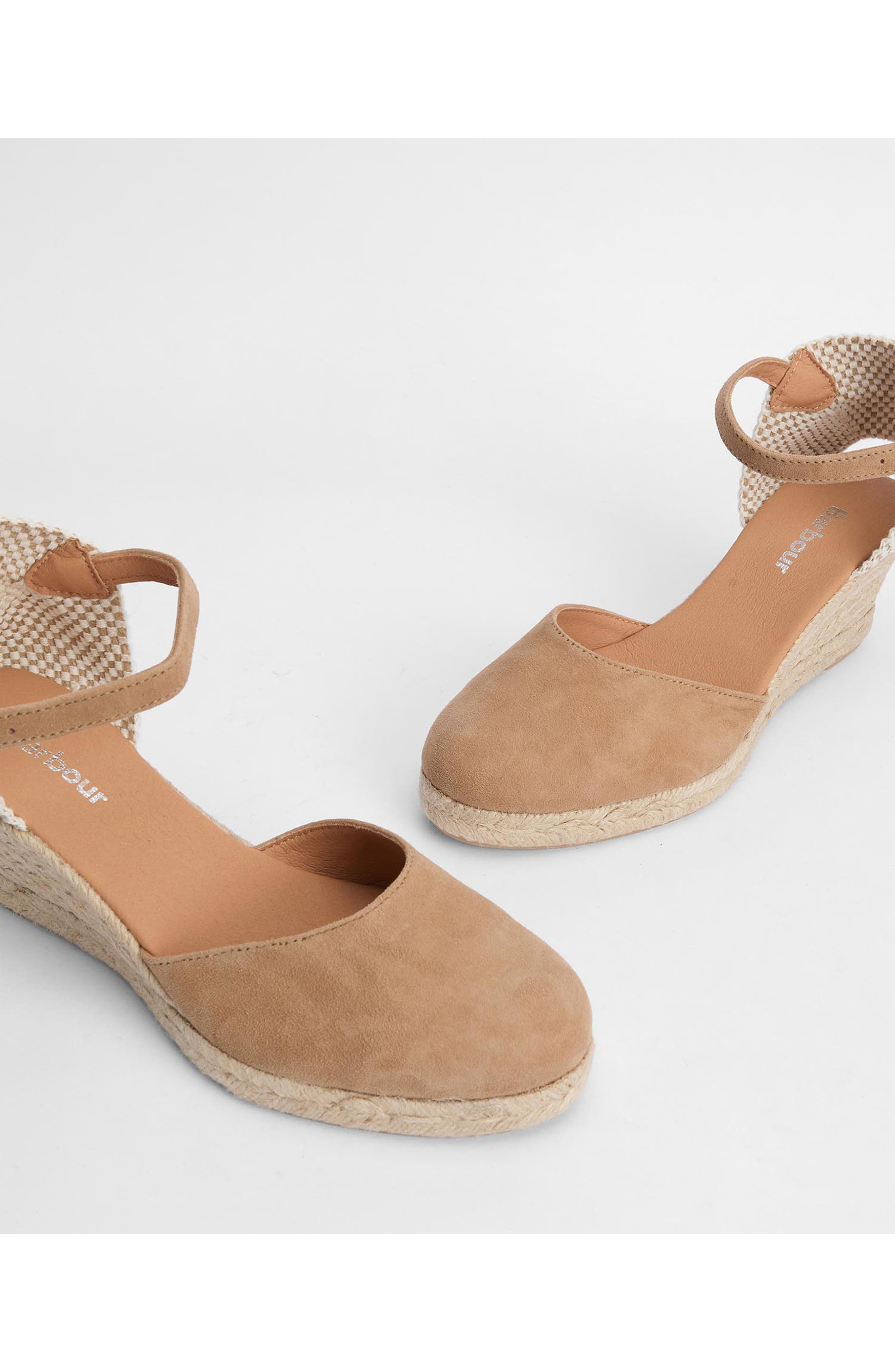 Barbour Elder Espadrille Wedge, Alternate, color, Tan Suede