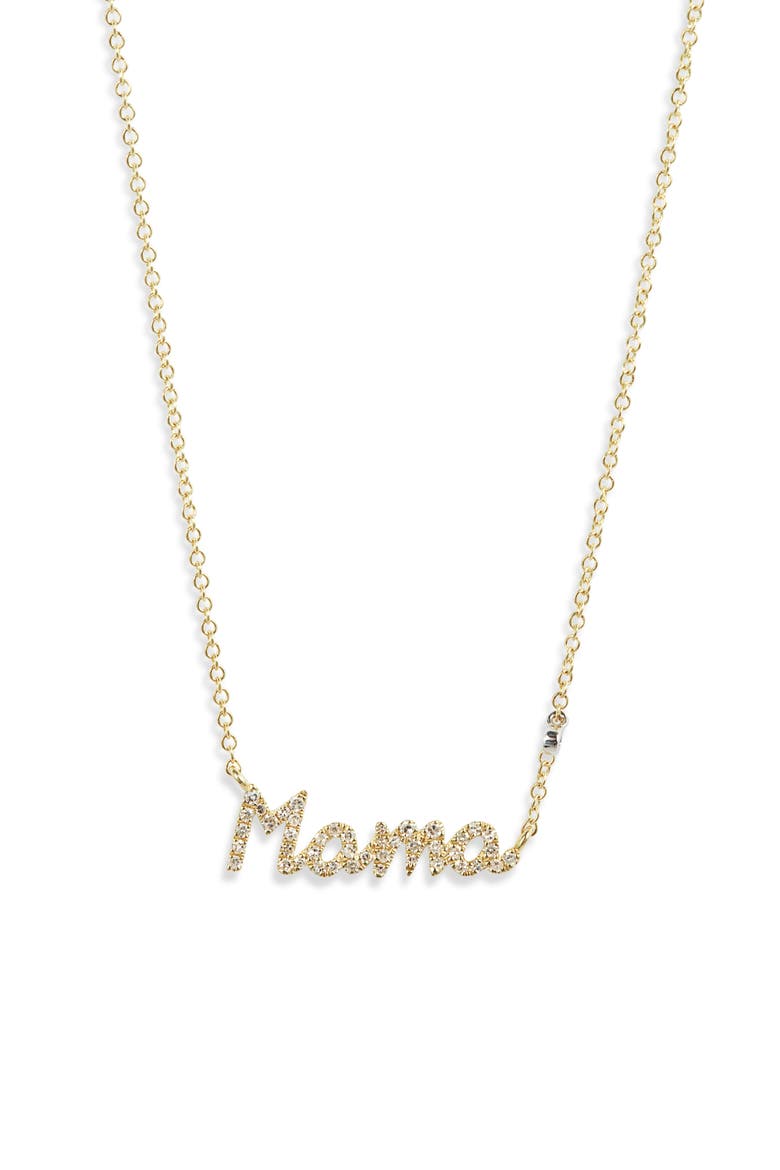 Mama Diamond Embellished Pendant Necklace, Main, color, GOLD