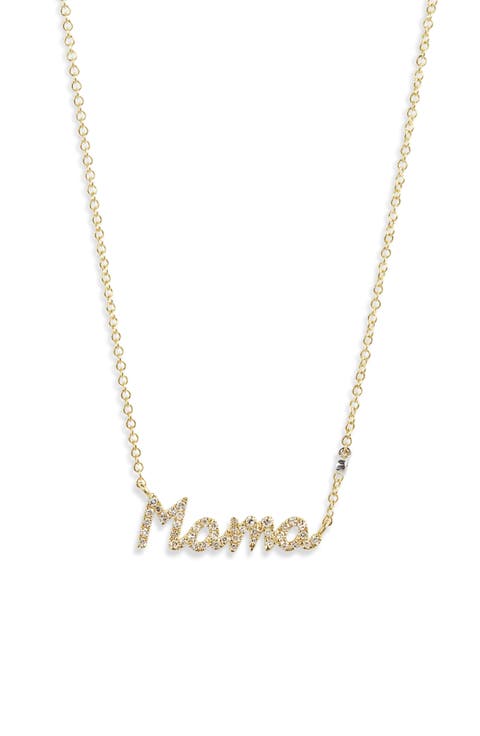 Mama Diamond Embellished Pendant Necklace