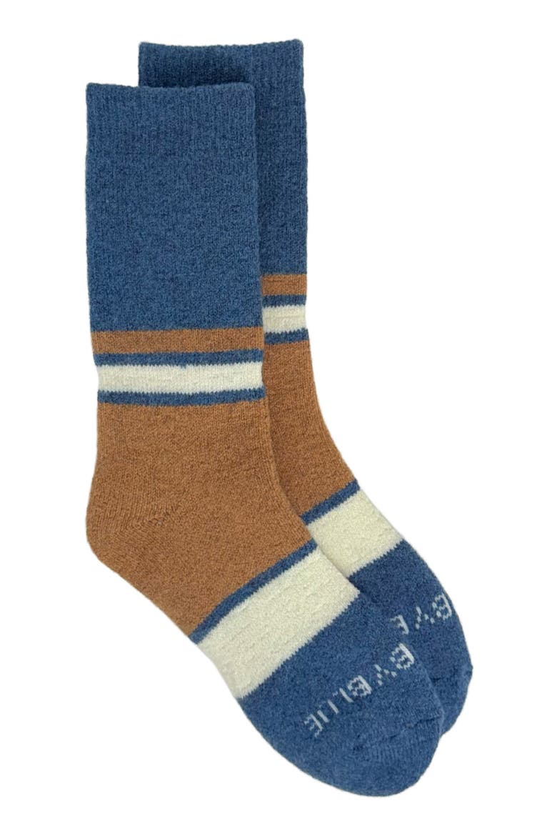 Cushioned Wool & Yak Blend Crew Socks, Alternate, color, BLUE HEATHER