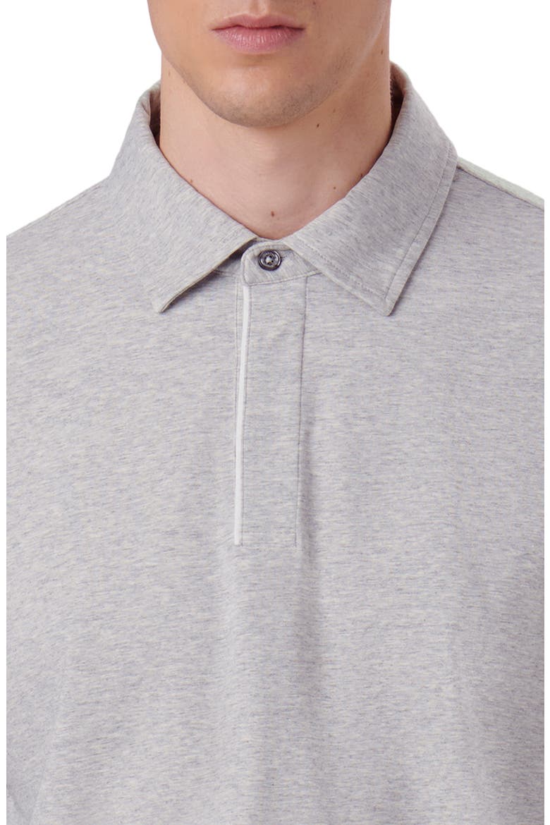 Long Sleeve Stretch Cotton Knit Polo, Alternate, color, CEMENT