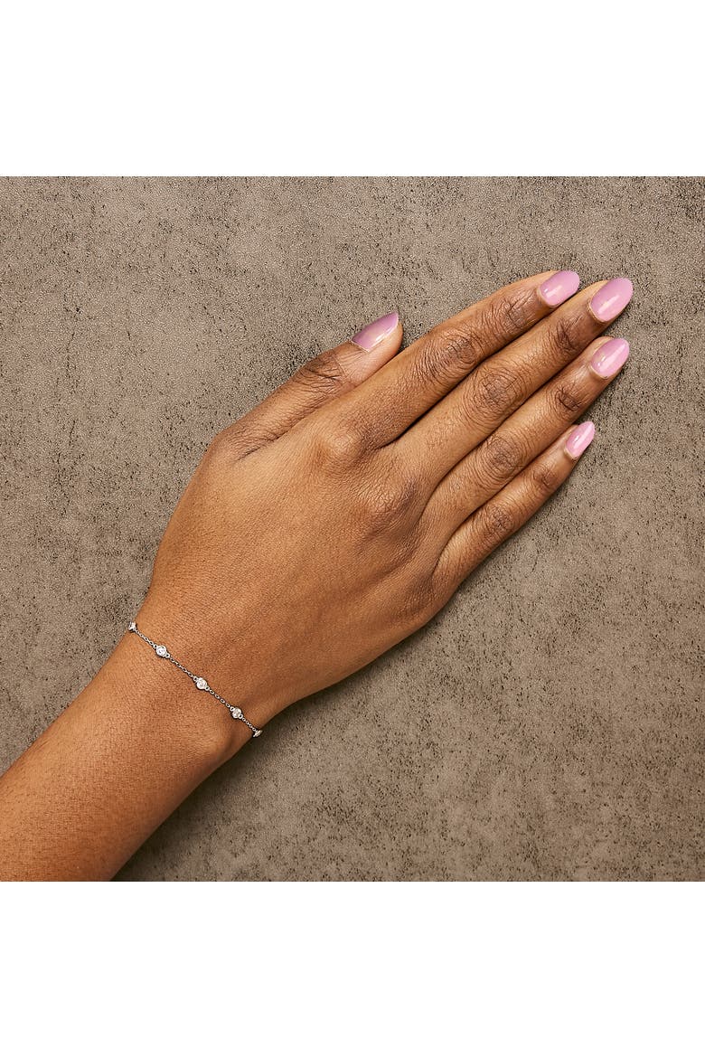 14K White Gold 1/2 Cttw Diamond by Yard Bracelet, Alternate, color, White Gold