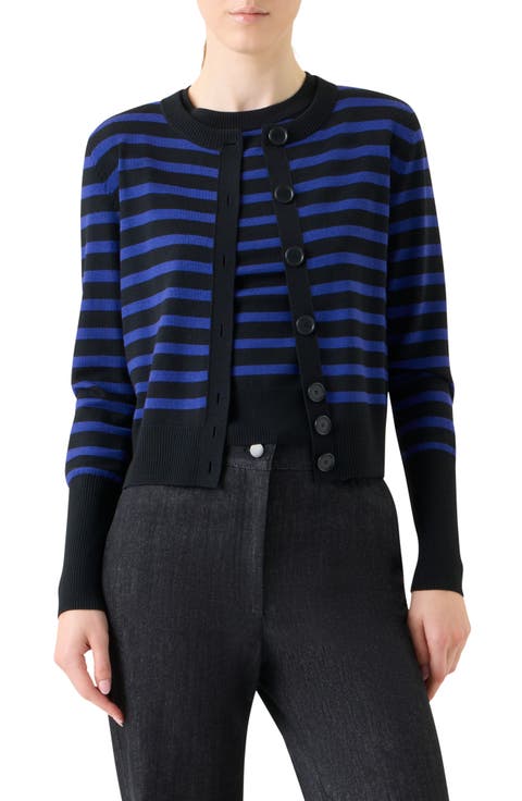 Stripe Virgin Wool Cardigan