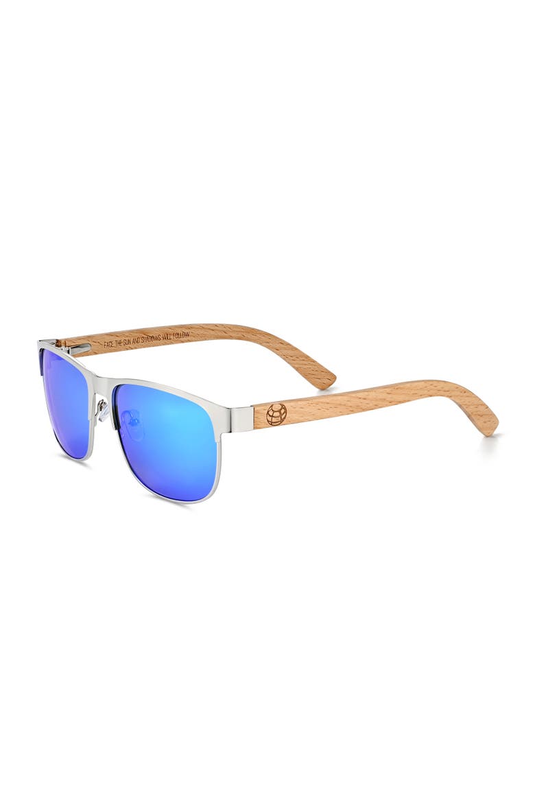 Troon Polarized Sunglasses, Main, color, Bamboo/Blue