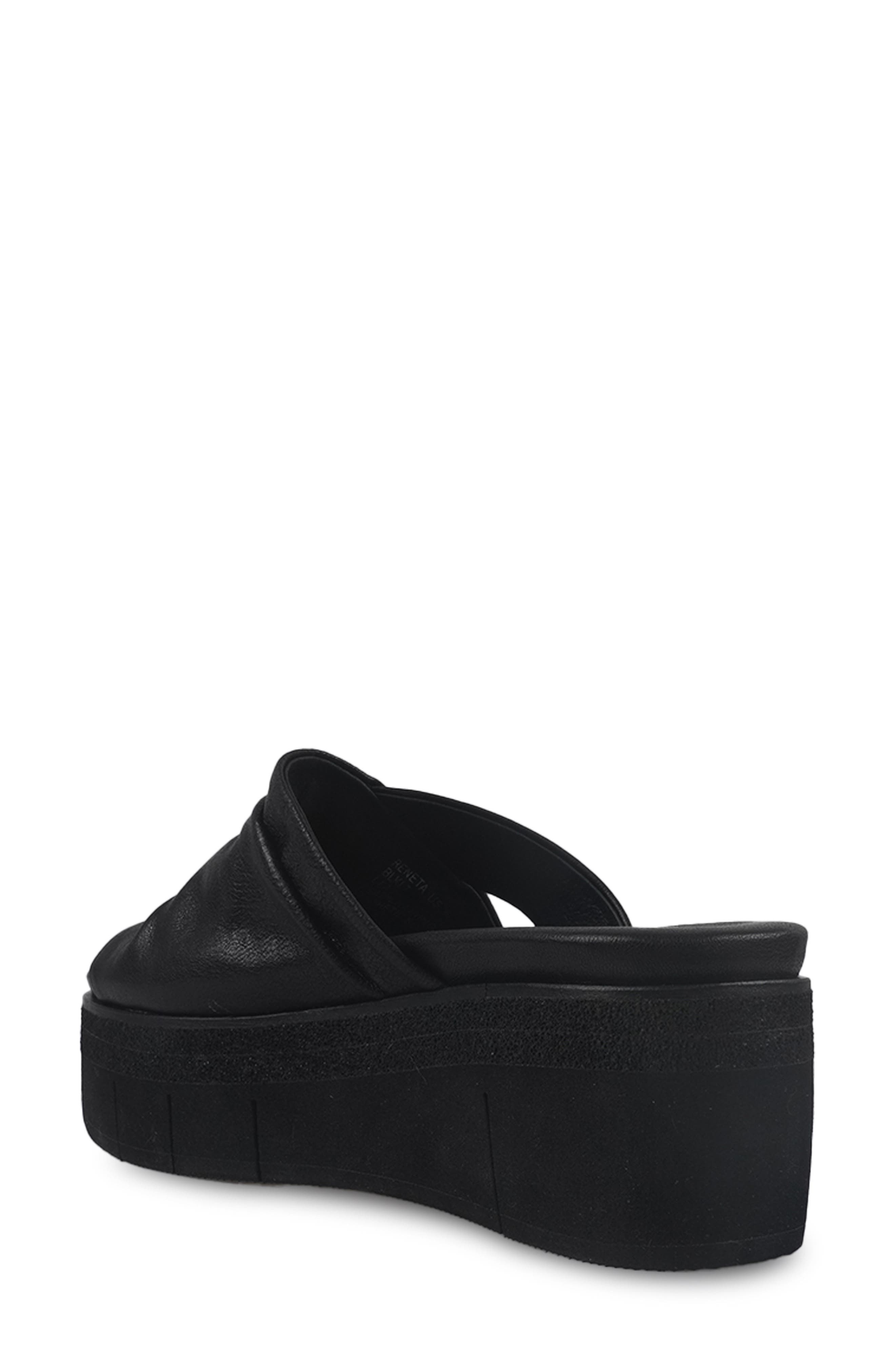 National Comfort Reneta Platform Leather Sandal, Alternate, color, Black
