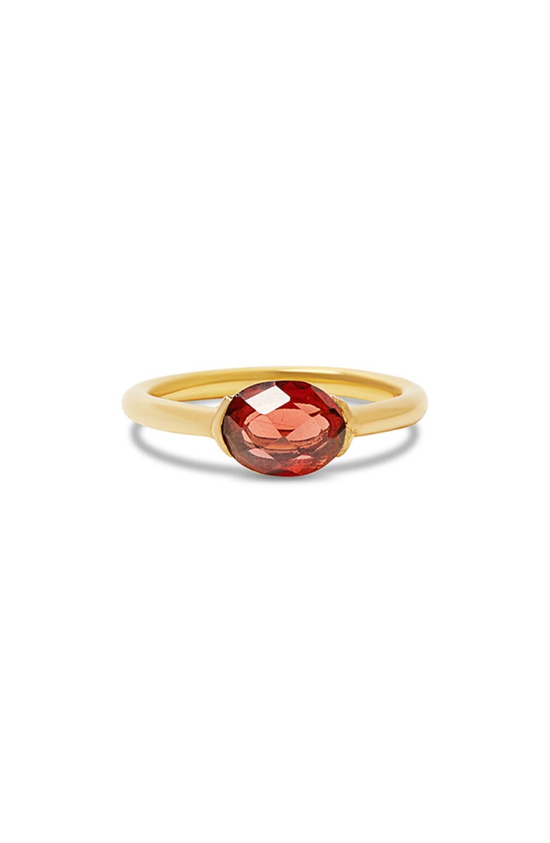 Argento Vivo Sterling Silver Garnet Ring, Main, color, Gold