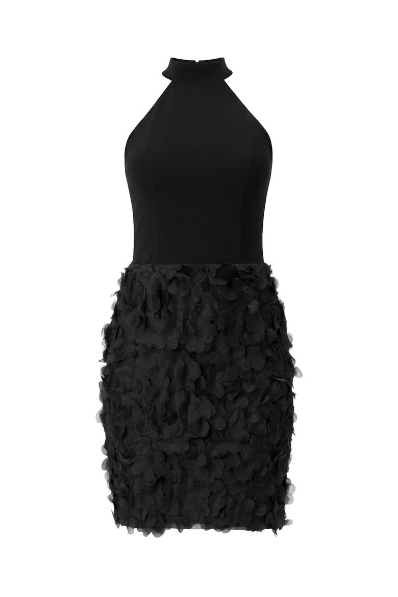 Short Halter Neck Dress, Alternate, color, Black