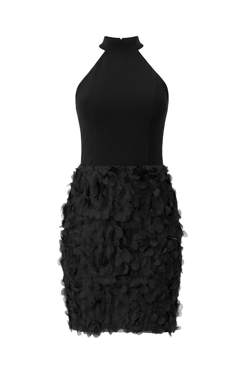 IVONNE Short Halter Neck Dress, Alternate, color, Black