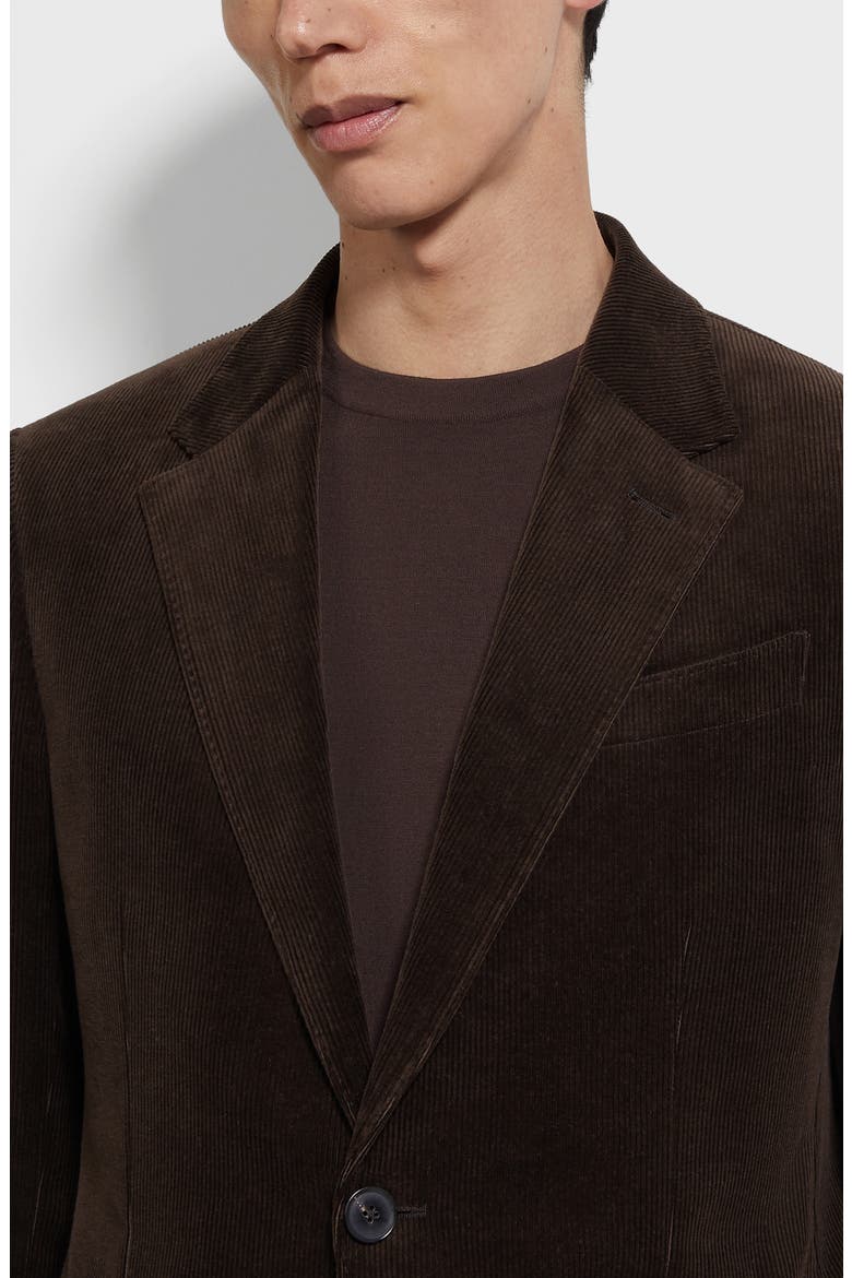 Cashco Stretch Cotton & Cashmere Corduroy Blazer, Alternate, color, DARK BROWN
