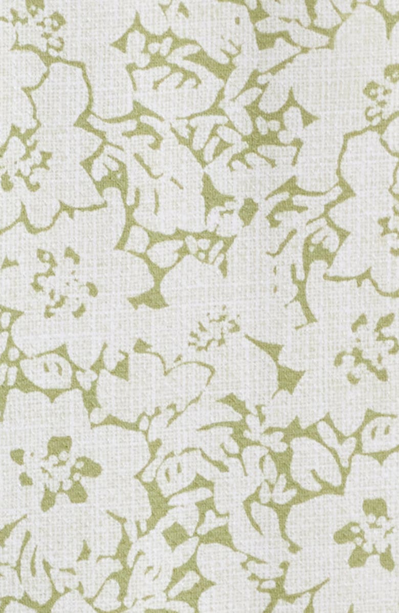 BOSS Roan Floral Short Sleeve Stretch Button-Up Shirt, Alternate, color, Medium Green