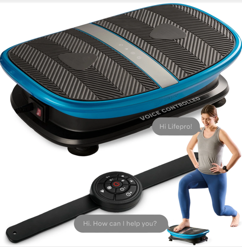 Curved Voice-Controlled Vibration Plate Exercise Machine with Heat Therapy for Recovery and Wellness