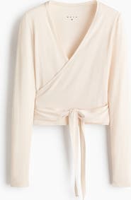 H&M Sports Wrap Top In Modal