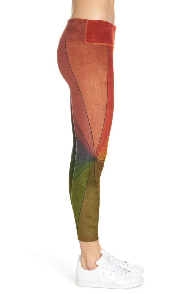 Aviator Nation Rainbow Sunburst Velour Leggings, Alternate, color, 