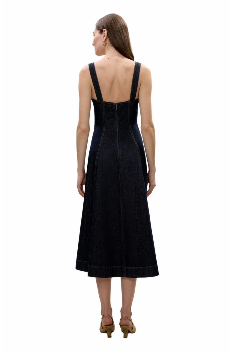 Gabrielle Denim Dress, Alternate, color, DEEP SEA WASH