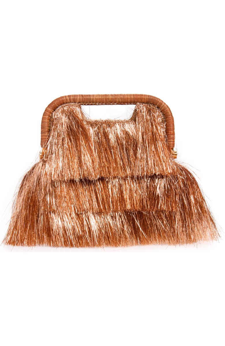 POOLSIDE The Flamands Fringe Clutch, Alternate, color, Disco Tinsel