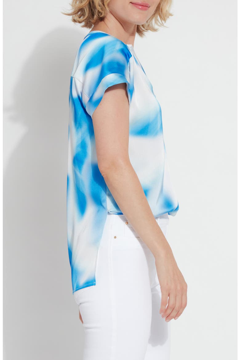 Coraline Print V-Neck Top, Alternate, color, DIGITAL BLUES