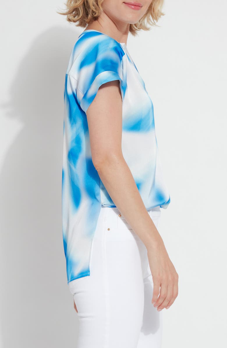 Lysse Coraline Print V-Neck Top, Alternate, color, Digital Blues