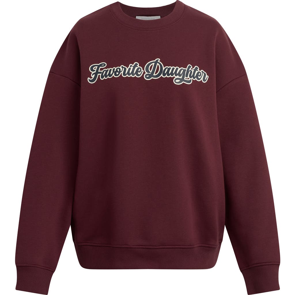 Favorite Daughter The Varsity Sweatshirt in Burgundy/navy at Nordstrom, Size Large
