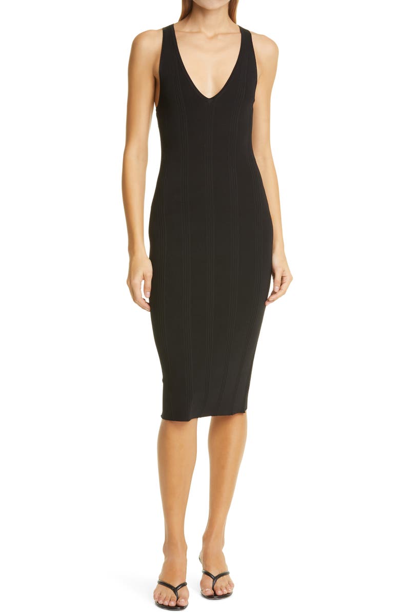 L'AGENCE Josephine V-Neck Sleeveless Knit Dress, Main, color, 