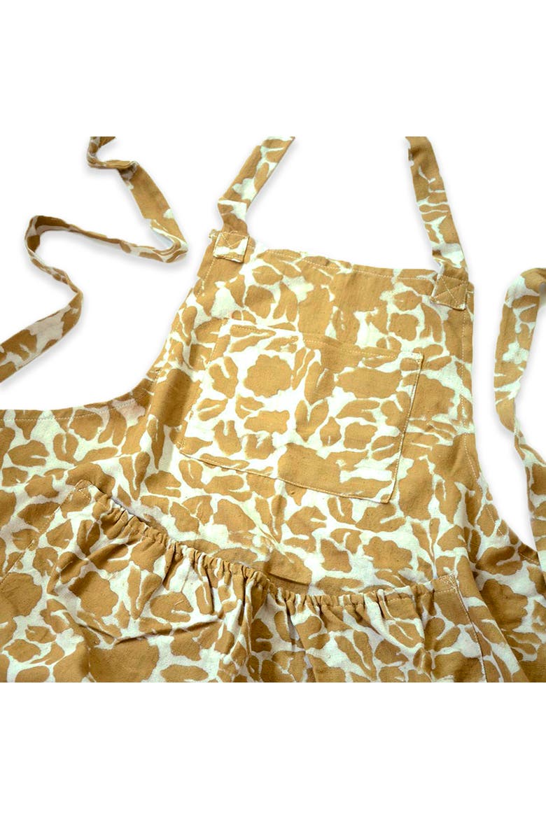 Organic Cotton Harvest Apron - Block Printed Yan, Alternate, color, Tan