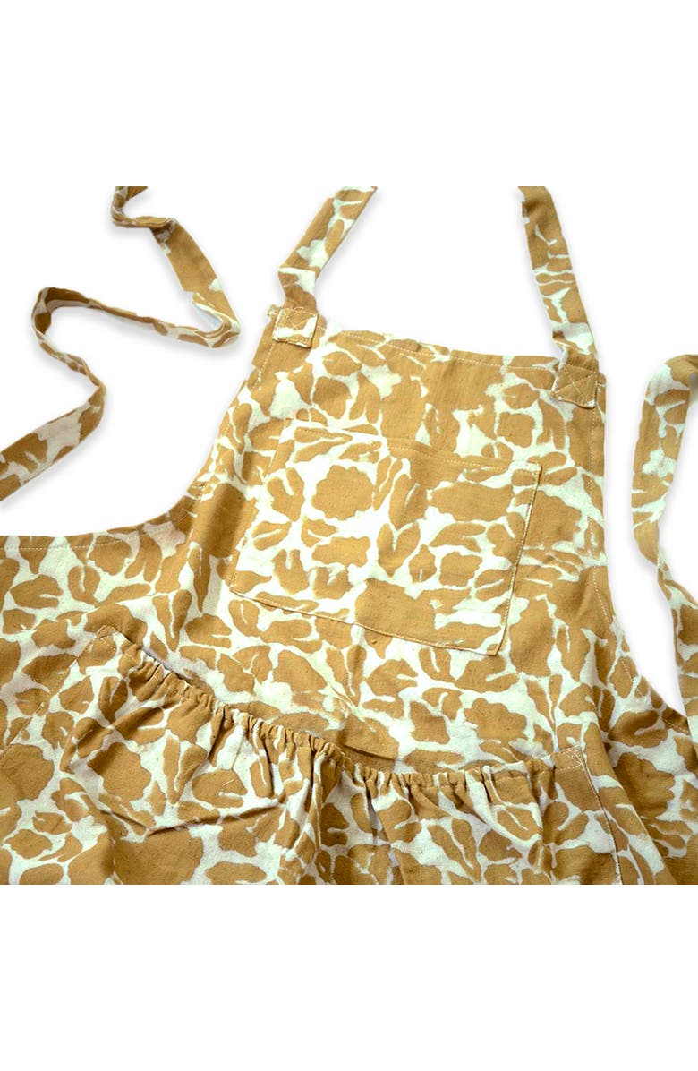 Ichcha Organic Cotton Harvest Apron - Block Printed Yan, Alternate, color, Tan