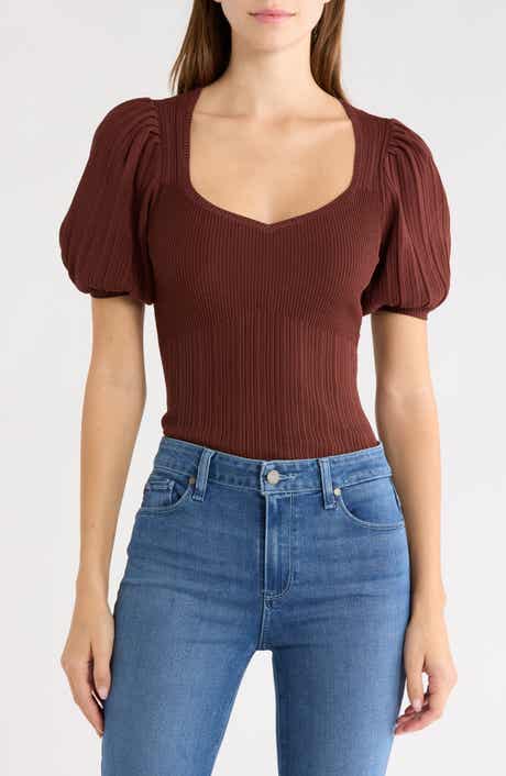 Maie Sweetheart Neck Puff Sleeve Top