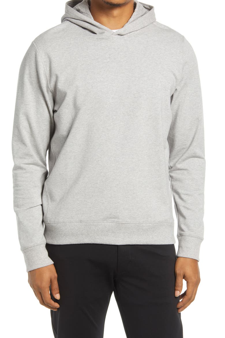 Fleece Hoodie, Main, color, MEDIUM GREY HEATHER