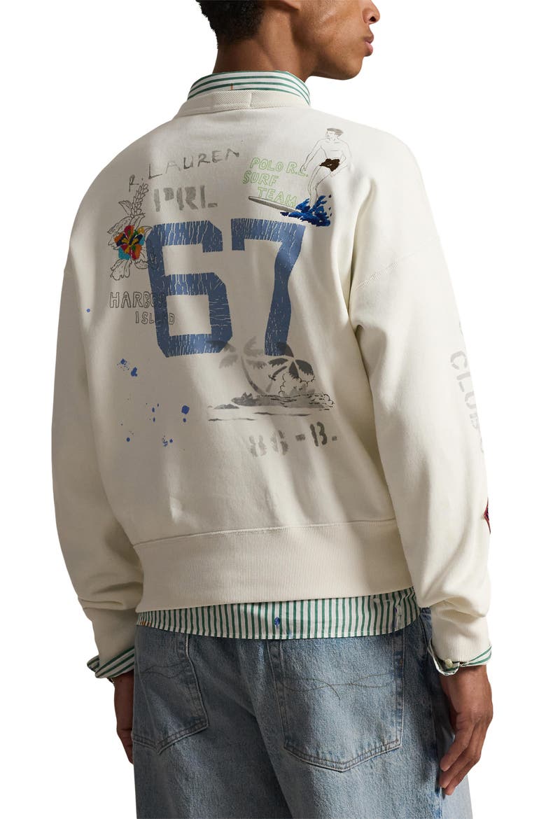 Vintage Fit Peace Love Surf Embroidered Sweatshirt, Alternate, color, NEVIS
