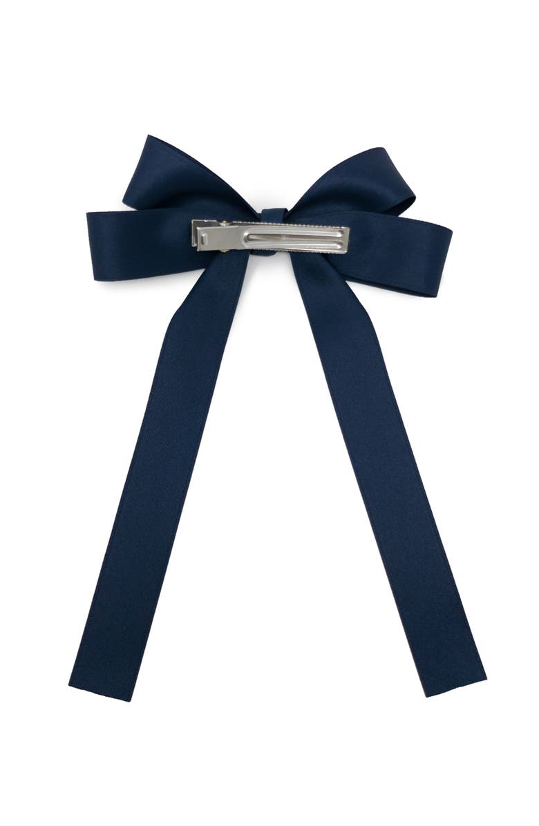 Puttisu Classic Long Ribbon Bow Clip Gift Set with Tin Case, Alternate, color, Navy Blue