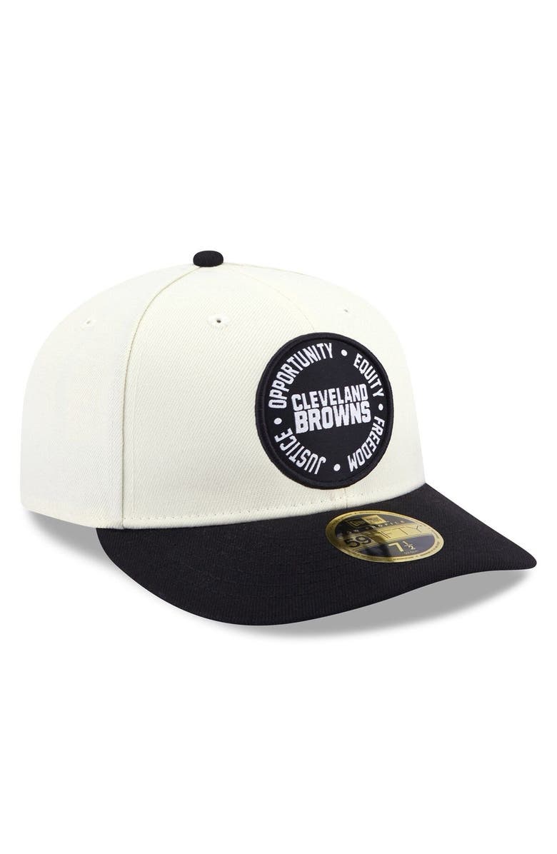 New Era Men's New Era Cream/Black Cleveland Browns 2022 Inspire Change 59FIFTY Low Profile Fitted Hat, Alternate, color,