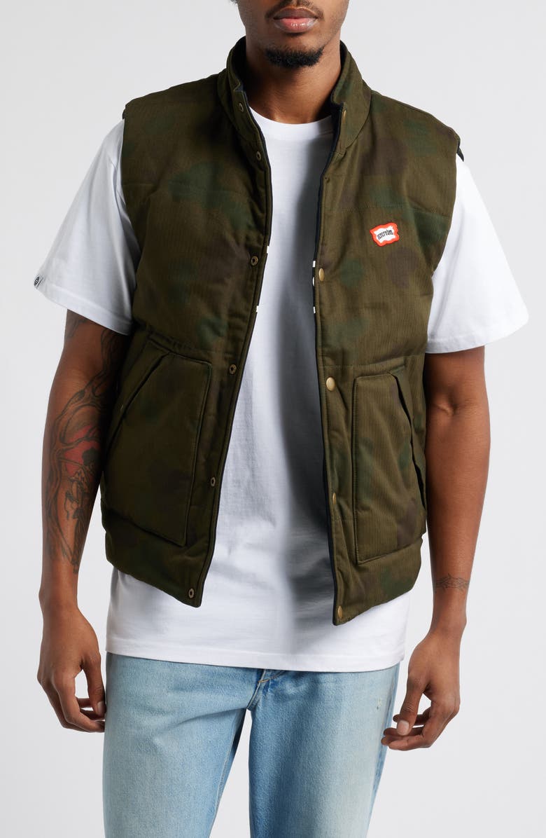 ICECREAM Logwood Reversible Quilted Vest, Alternate, color, Black